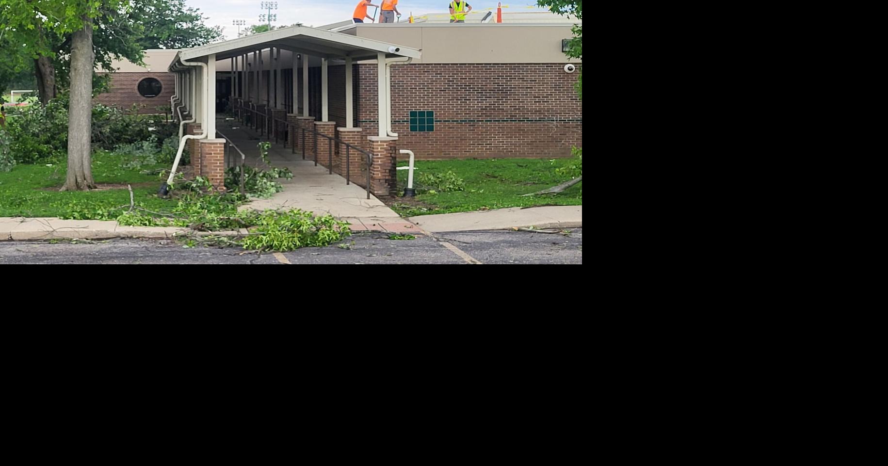 Charleston Middle School gym roof ripped open, water damage extends to classrooms