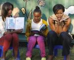 Michelle, Sasha and Malia Obama, 2011