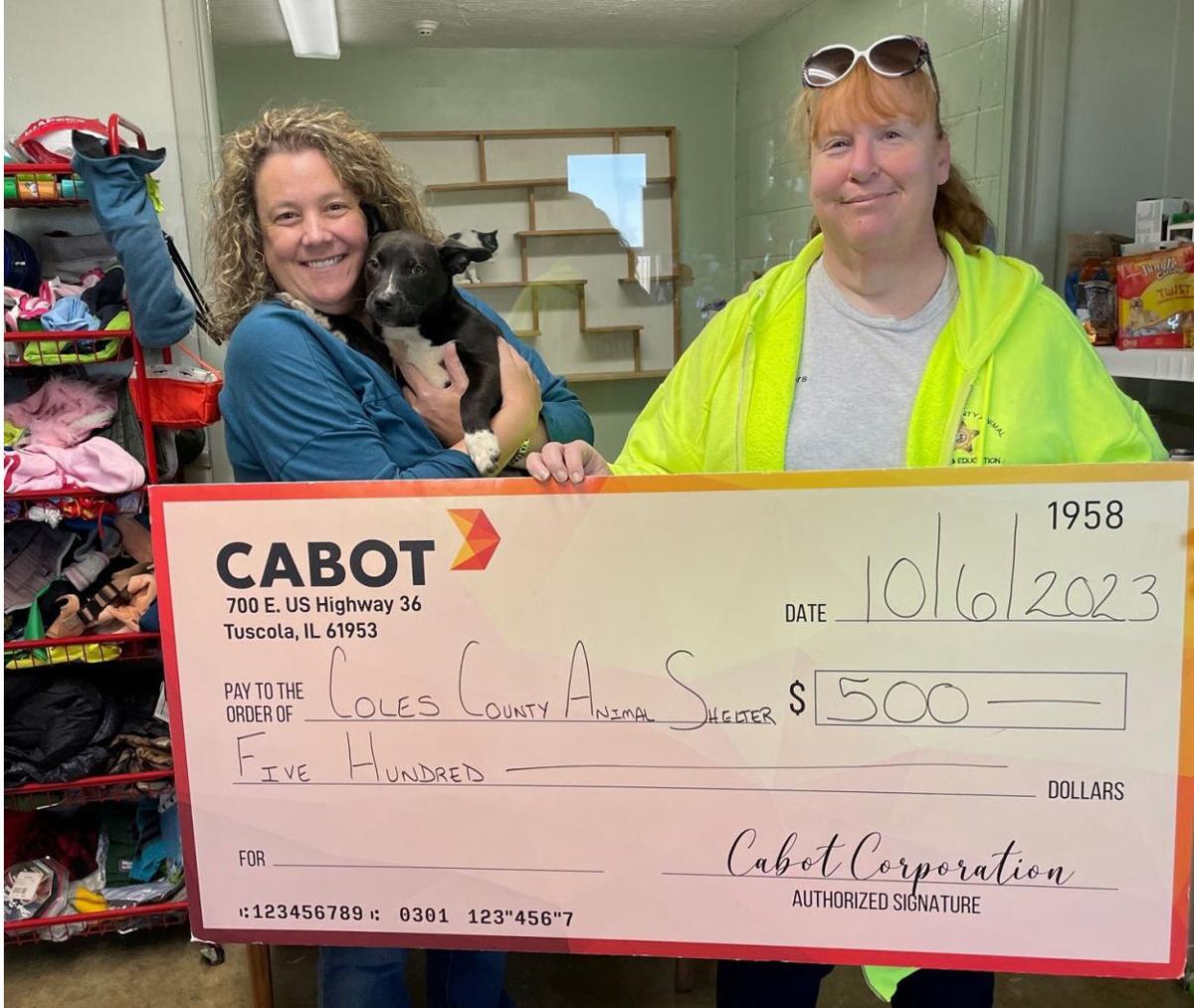 Donation made to Coles County Animal Shelter