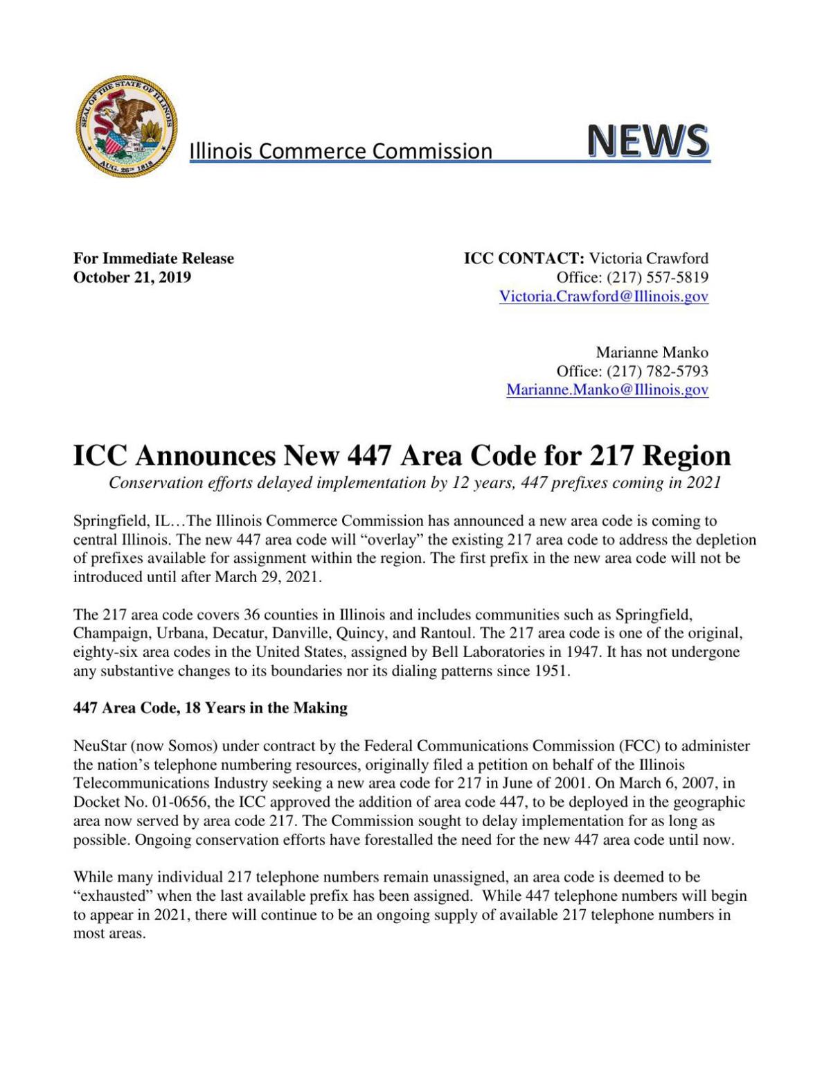 217 Problem New Area Code Is Coming To Central Illinois
