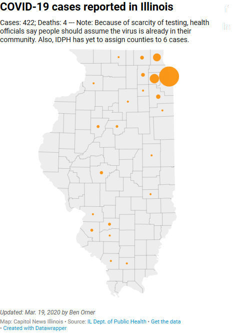 map of il counties with covid 19 Friday Update Central Illinois Coronavirus Developments Jg Tc Com map of il counties with covid 19