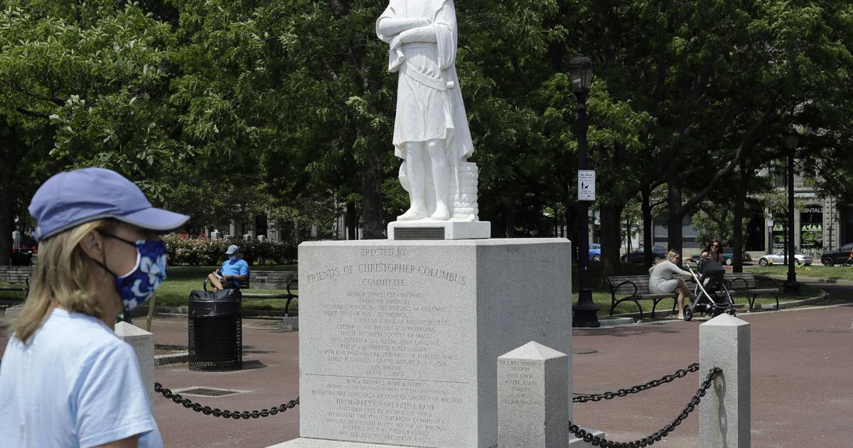 Columbus Statue Beheaded