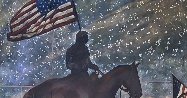 Mural depicts Rural Patriot horse rider in Arthur fireworks - Vimarsana News