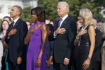Barack and Michelle Obama and Joe and Jill Biden, 2013