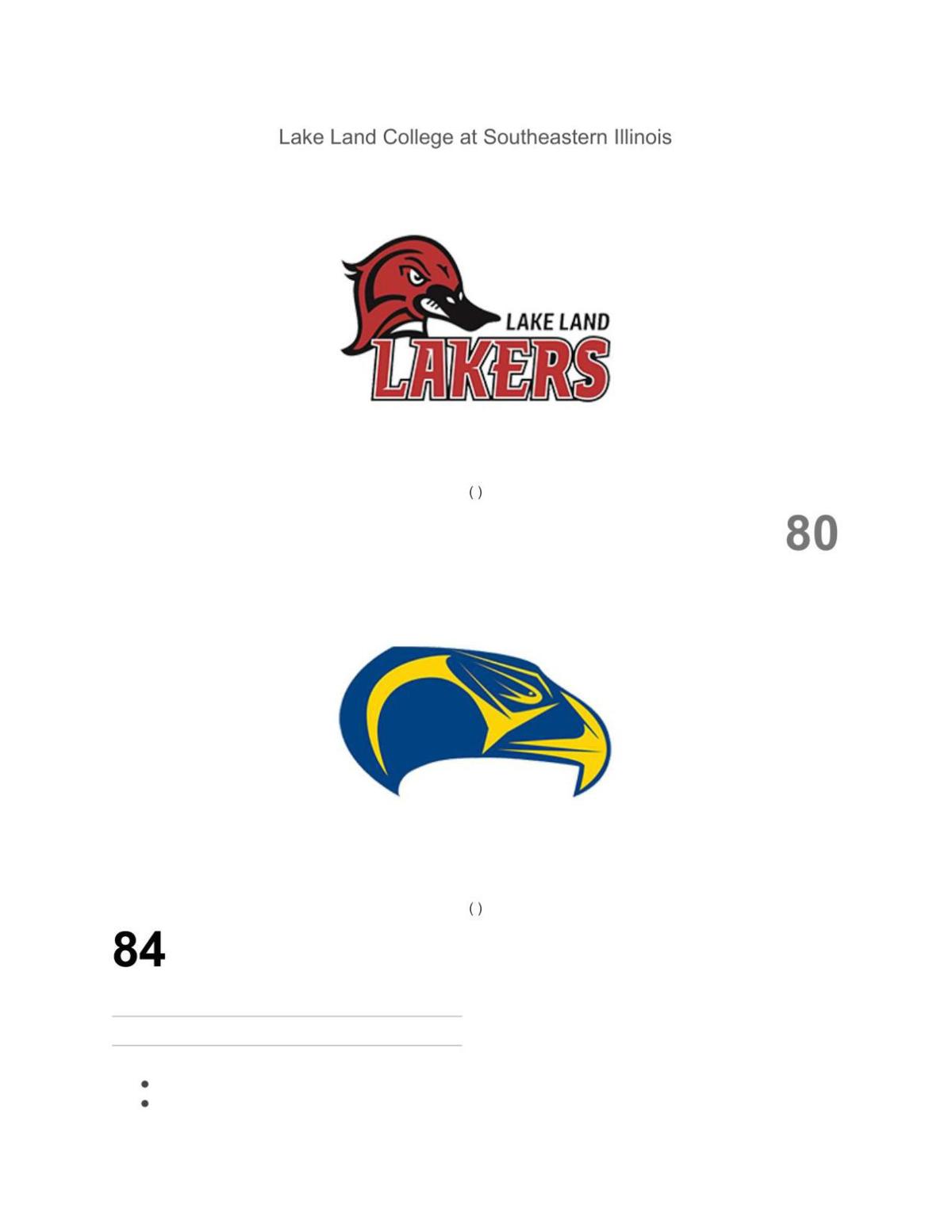 Men S Basketball Southeastern Illinois 84 Lake Land 80 Jg Tc Com