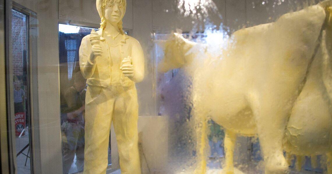 Butter cow helps spread 'Miles of Smiles' State Fair theme