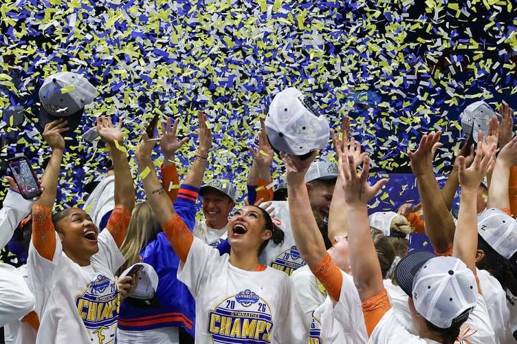 No. 3 Florida celebrates as confetti falls