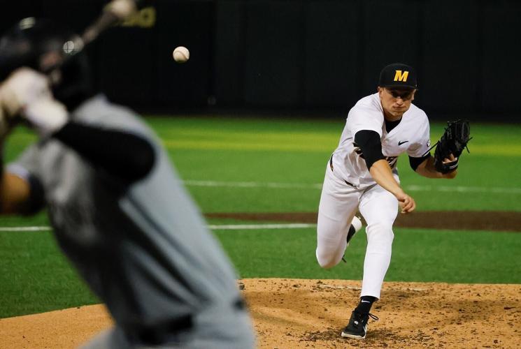 Mizzou pitcher Josh McDevitt throws the ball against South Carolina