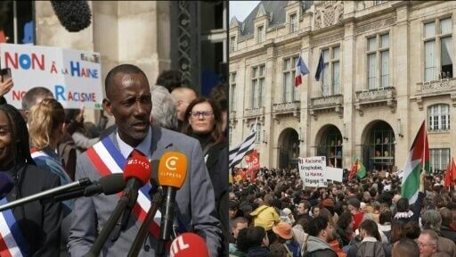 Leftist mayor Bally Bagayoko stages anti-racism protest near Paris
