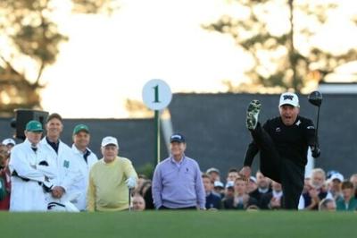 South African legend Gary Player hit one of the ceremonial opening tee shots at Augusta to begin the 90th Masters
