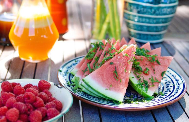 Watermelon with mint
