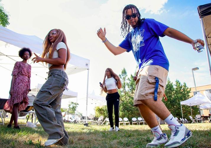 MU junior Anyshya Hemphill, front left, and National Pan-Hellenic Council