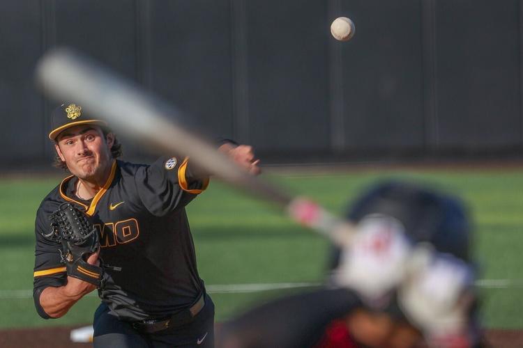 Mizzou pitcher Dane Bjorn delivers a pitch during a game against SIUE