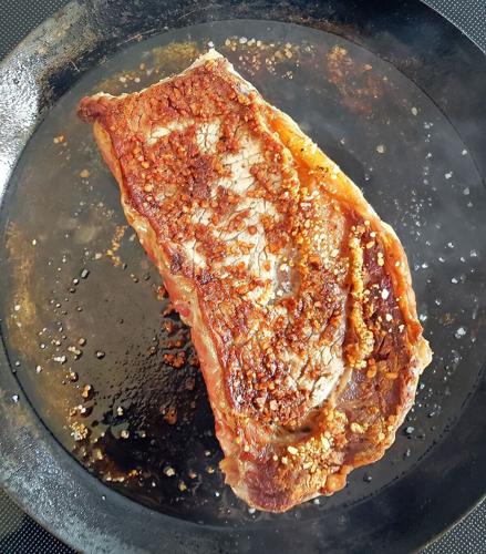 Dry brine steak cooking