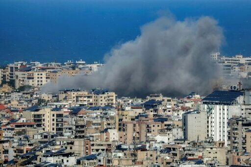 Smoke rises from the site of an Israeli airstrike on Beirut’s southern suburbs on March 30, 2026