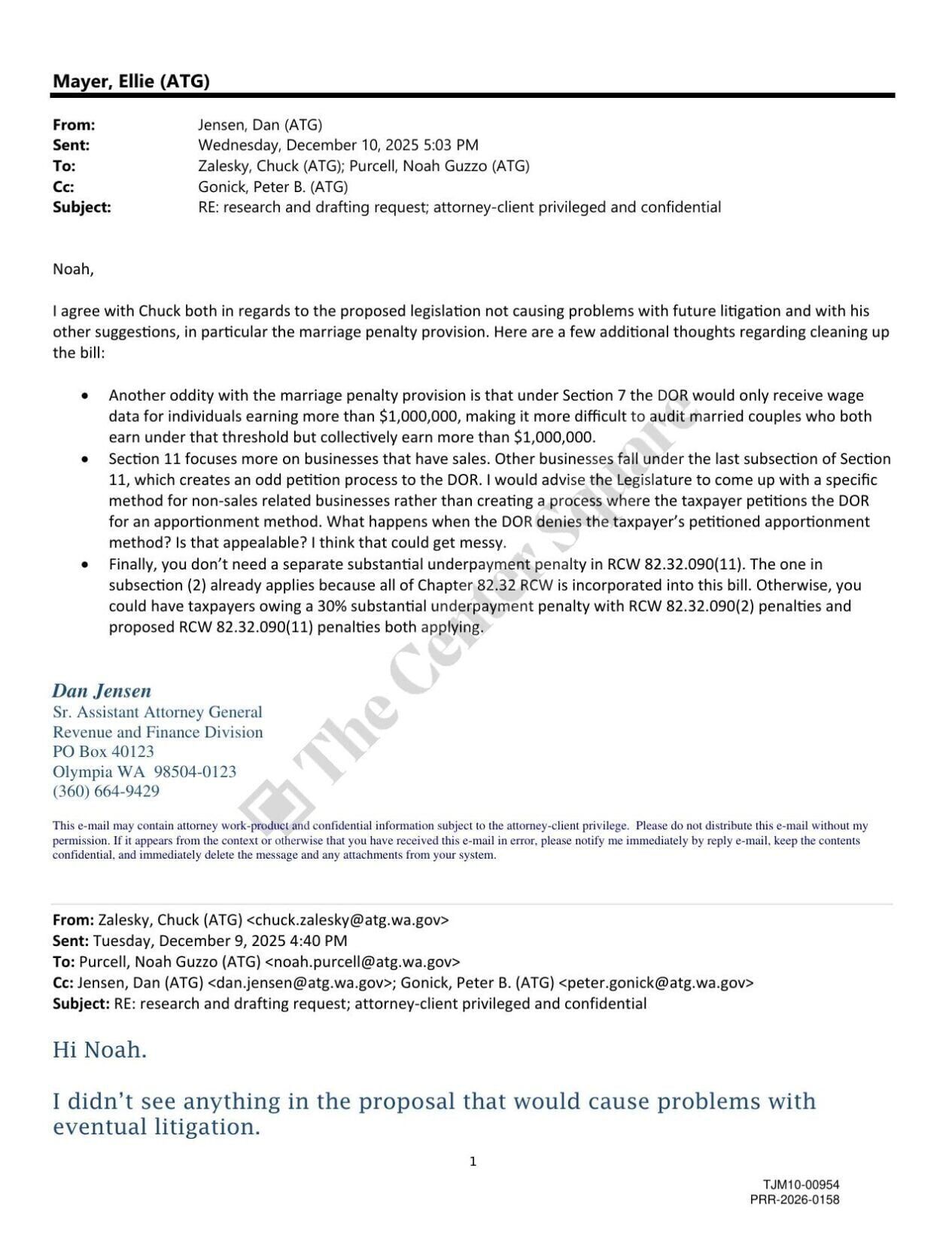 Pederse chuck email about overturning Culliton