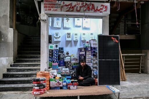 Solar panels for sale on the street in Pakistan's military garrison city Rawalpindi