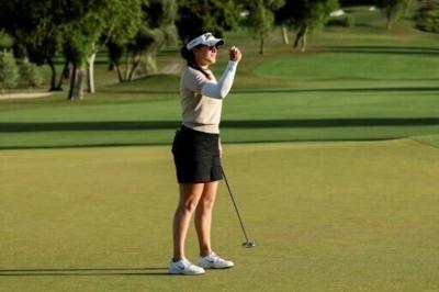 Australian Hannah Green after making a birdie at the first playoff hole to win the LPGA LA Championship