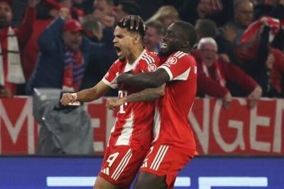 Luis Diaz after scoring in Bayern Munich's win over Real Madrid, which booked them a semi-final spot in the Champions League