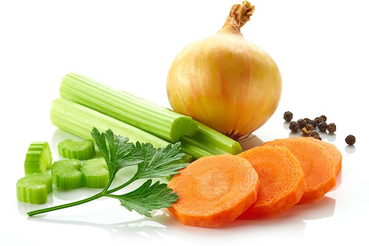 Celery, carrots, onion