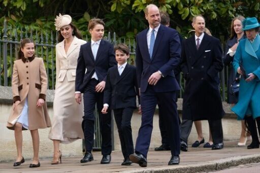 Britain's Princess Charlotte of Wales, Britain's Catherine, Princess of Wales, Britain's Prince George of Wales, Britain's Prince Louis of Wales, Britain's Prince William, Prince of Wales, Britain's Prince Edward, Duke of Edinburgh and Britain's Princes...