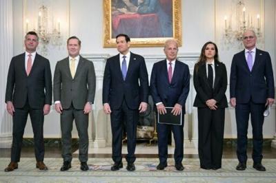 The ambassadors of Israel and Lebanon to the United States joined historic talks at the State Department in Washington