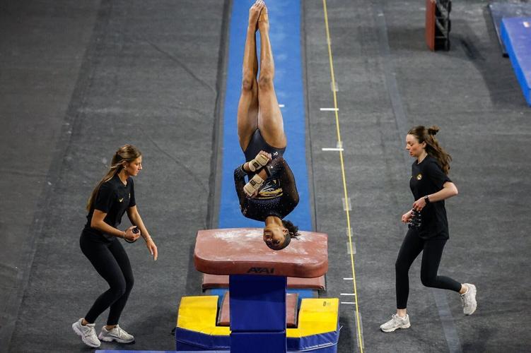 Railey Jackson warms up her vault