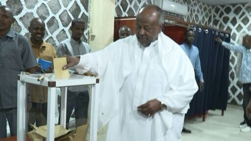 Incumbent candidate Guelleh votes in Djibouti presidential election