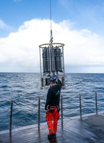 Researchers are taking water samples from various depths during the three-week voyage