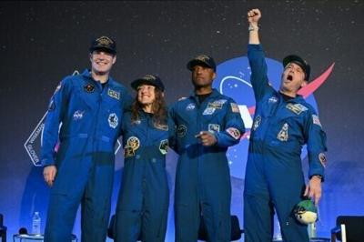 Artemis II astronauts Jeremy Hansen, Christina Koch, Victor Glover and Reid Wiseman spoke at a ceremony in Houston, Texas, on April 11, 2026, one day after splashing down back on Earth