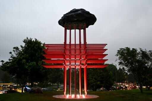 The Umbral monument in Bogota pays tribute to the medical personnel who died during the Covid-19 pandemic