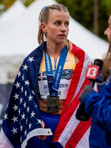 Karissa Schweizer running in USATF 5,000-meter Championships
