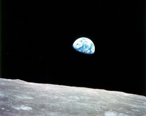 This NASA image shows Earth rising over the lunar surface on December 24, 1968, an iconic shot taken by Apollo 8 astronaut Bill Anders