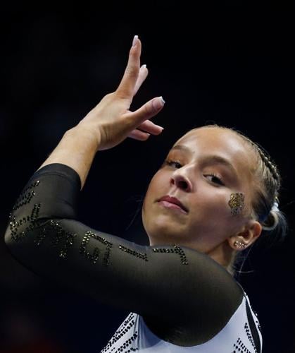 Mizzou’s Kaia Tanskanen performs her floor routine (copy)