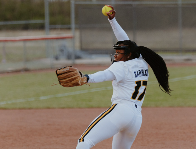 Cierra Harrison (17) pitches in a game