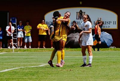 Mizzou soccer's Brianna Buels after scoring against Murray State