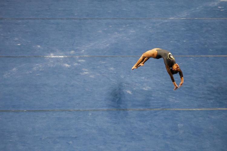 Railey Jackson does a back handspring