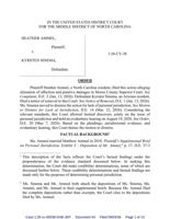 FNF - NC - Lawsuit H Ammel v Sinema