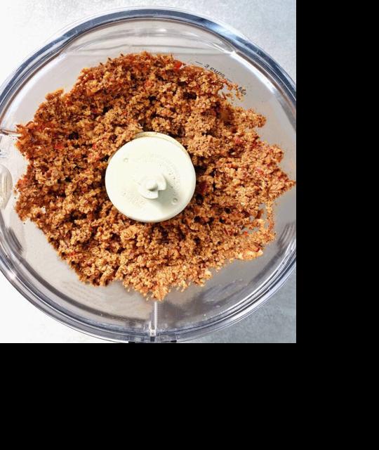 Pecan taco meat processed