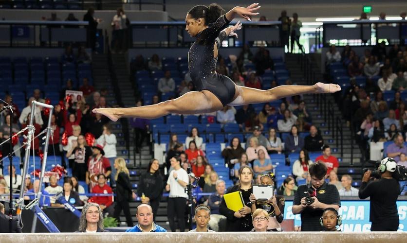 Railey Jackson performs a leap