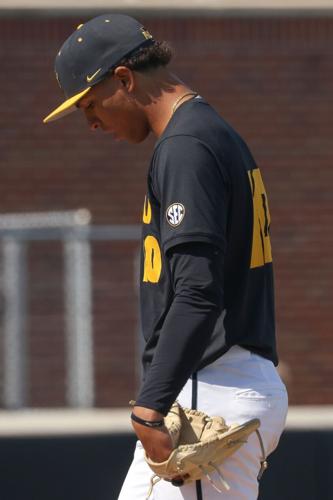Mizzou pitcher Trey Lawrence (10) prepares to pitch