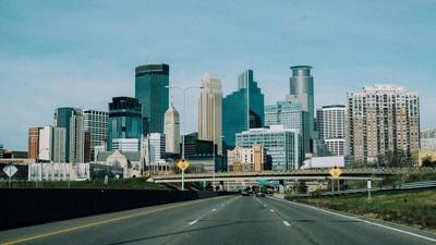 Minneapolis Skyline from the Highway