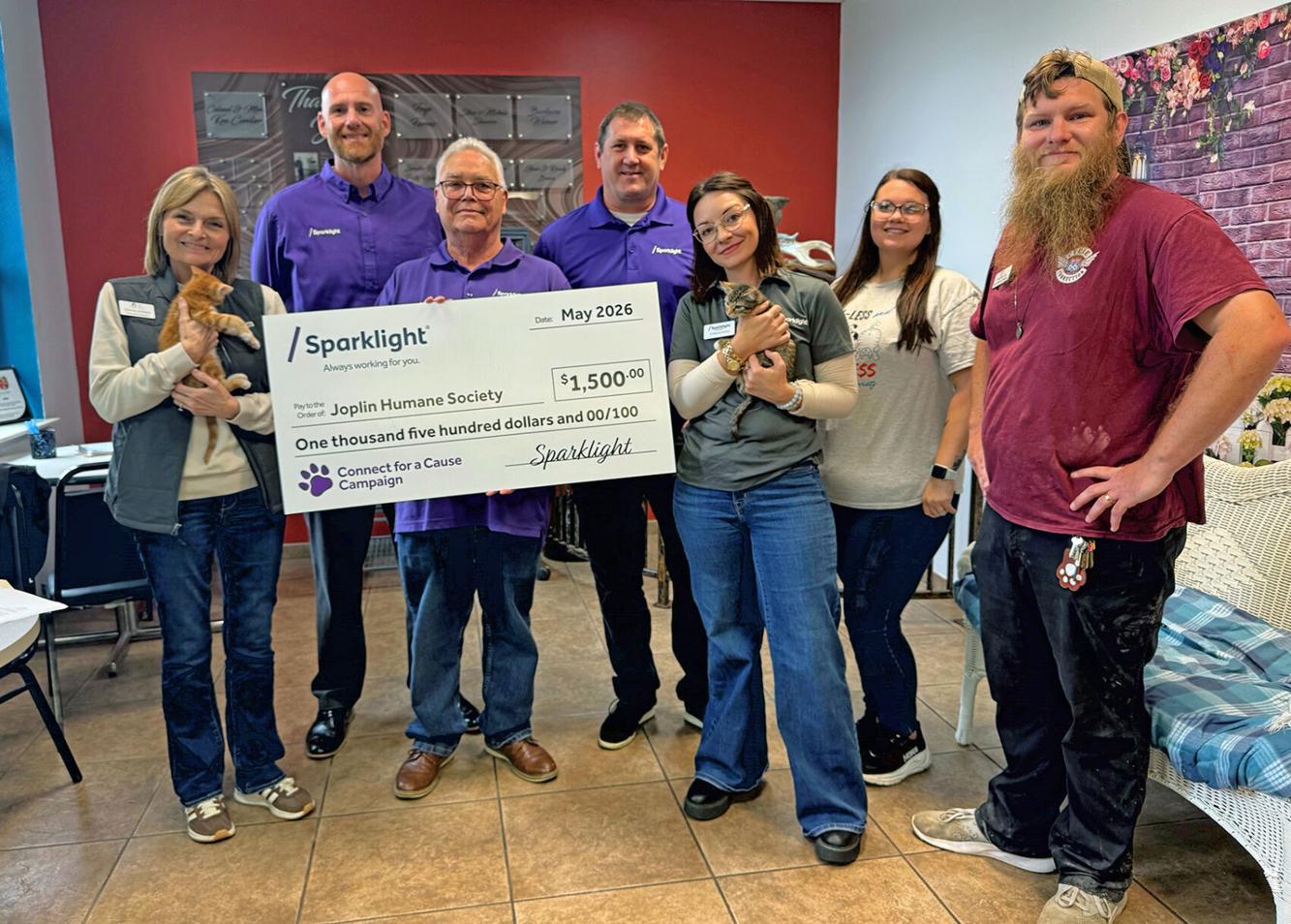 SPARKLIGHT DONATION TO JOPLIN HUMANE SOCIETY | News | joplinglobe.com