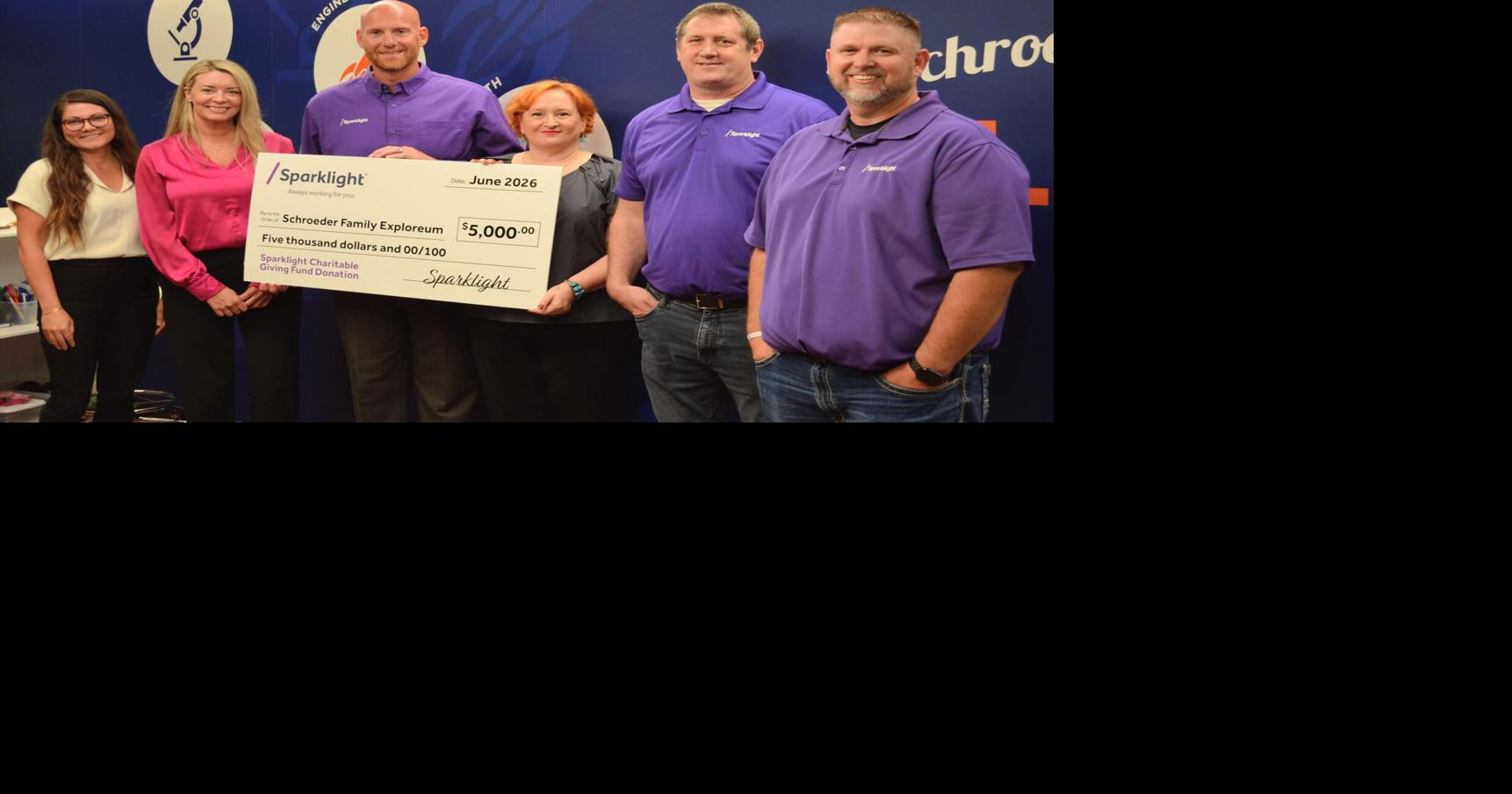 Sparklight donates $5,000 to Schroeder Family Exploreum to advance tech, staff training
