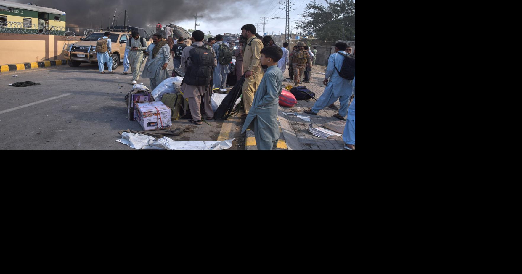 A suicide bombing near a railway track in southwest Pakistan kills at least 23 people