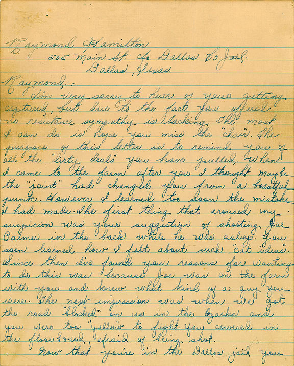 Clyde Barrow letter up for auction News