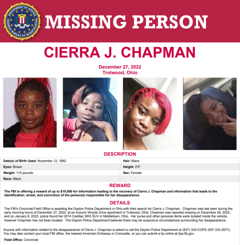FBI offers $10,000 reward for missing Dayton woman whose SUV was found ...