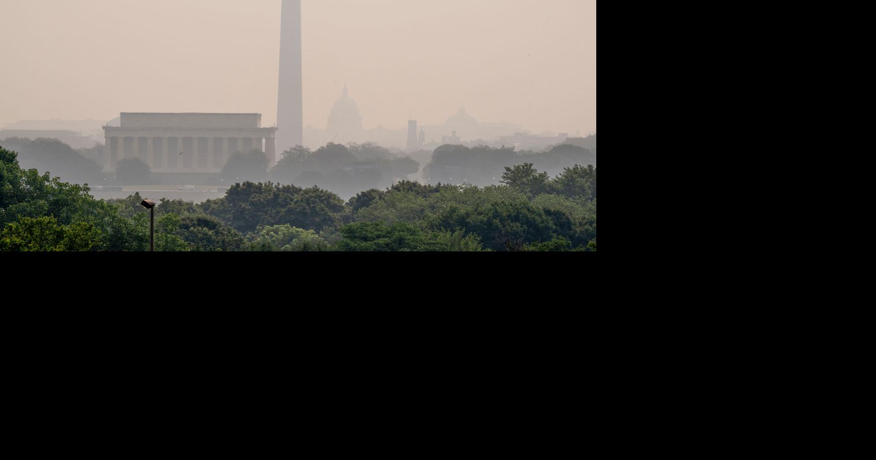 Wildfire smoke from Canada and Minnesota pushes farther into the US and engulfs DC in haze Millions of people in the Great Lakes, Northeast and Mid-Atlantic states are muddling through another day of hazy, unhealthy air as smoke from wildfires in Minnesota and Canada push south and east By PHILIP MARCELO - Associated Press Jul 17, 2026 Jul 17, 2026 Updated 5 mins ago