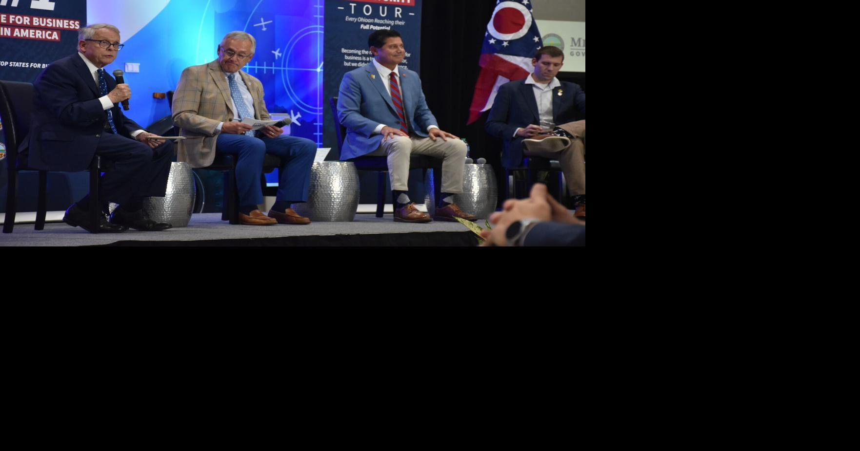 DeWine, Tressel come to Springfield to spread the word about Ohio being the ‘best state for business'