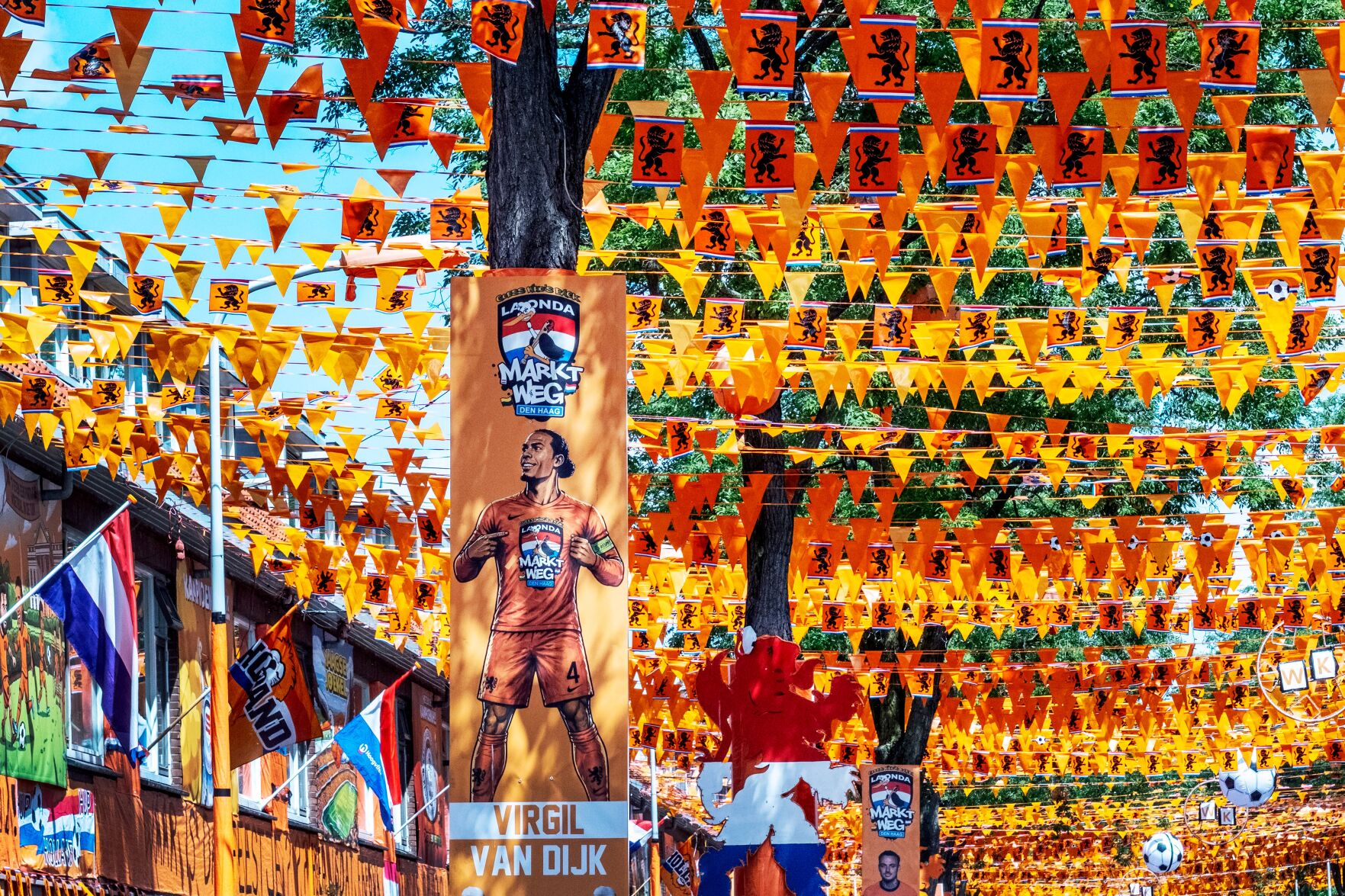 A street in The Hague is drenched in orange as Netherlands soccer